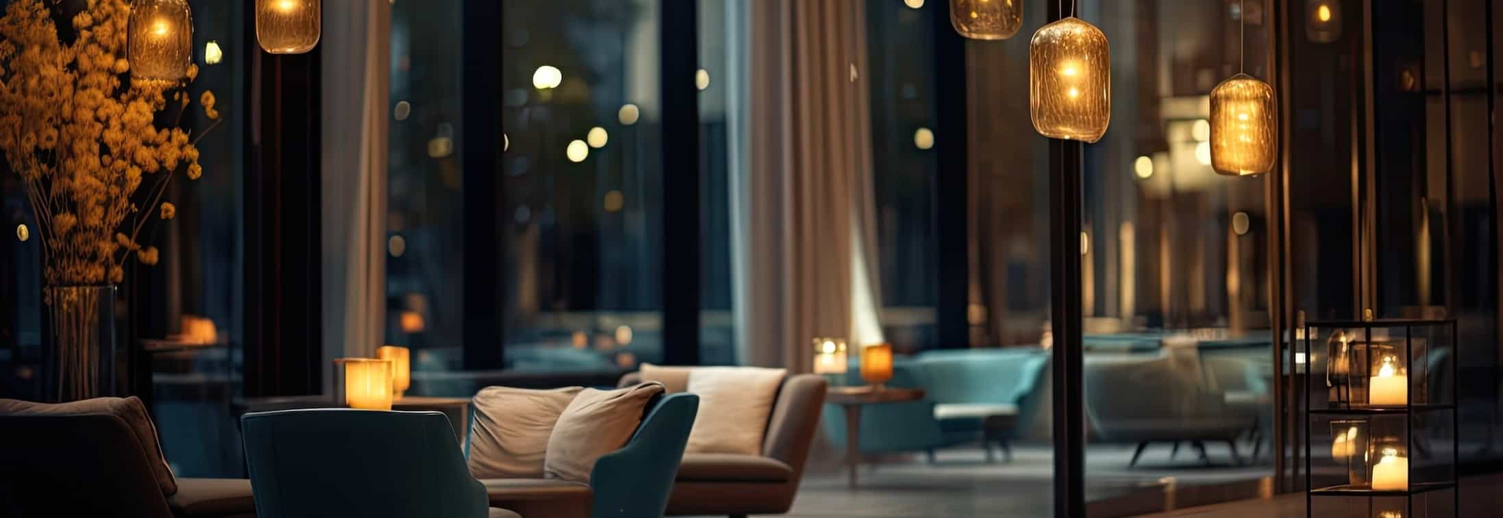 Ruhige Lounge im Abendlicht – Raum für ein persönliches Gespräch